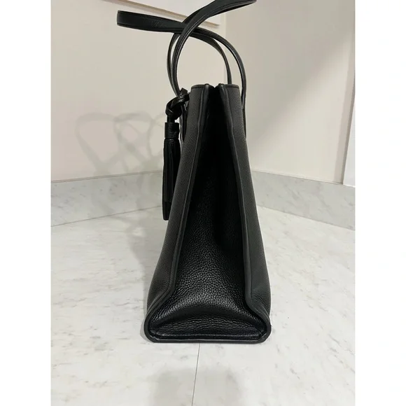 Tory Burch Thea Pebbled Black Leather Tote Bag - Picture 5 of 13